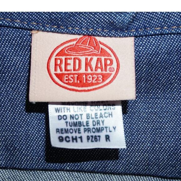 Red Kap 3XL Denim Pearl Snap Work Shirt Western Utility Long Sleeve Blue - Picture 5 of 7